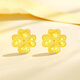 妙聚福愛(ài)心四葉草龍鱗黃金耳釘耳飾9999金包銀魚(yú)鱗蜂巢耳環(huán)耳釘送女友 愛(ài)心四葉草蜂巢耳釘【金包銀】(金約0.15克)