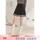 紫涵學(xué)院風(fēng)短款高腰百褶裙女2024冬季新款蕾絲花邊A字短裙百搭 灰色 XL