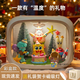 雷漫海綿寶寶派大星手辦兒童生日禮物蟹老板章魚(yú)哥菠蘿屋場(chǎng)景玩具套裝 4款生日派對+太空艙 玩偶+展示盒+燈飾