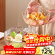 格娜斯玻璃沙拉碗家用透明玻璃碗套裝日式創(chuàng  )意蔬菜水果盤(pán)甜品碗三件套