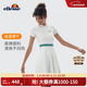 ellesse小貝殼運動(dòng)生活系列速干拼色運動(dòng)網(wǎng)球裙女polo翻領(lǐng)運動(dòng)長(cháng)裙 白色 L