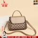 袋鼠卡拉送媽媽生日禮物真皮牛皮斜挎包女包2025新款女士手提包單肩小包包 卡其杏（禮盒裝+手包卡包） 小包（底部長(cháng)23-厚11-高17厘米）