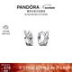 潘多拉（PANDORA）[新年禮物]密鑲交錯三環(huán)耳環(huán)精致高級小眾生日禮物送女友