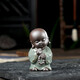 詠幻可愛(ài)茶寵彌勒佛茶臺擺件紫砂禪意琴棋書(shū)畫(huà)小和尚精品茶具可養茶玩 哥窯禪思小和尚