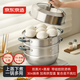 京東京造 蒸鍋 大容量304不銹鋼湯鍋加厚燉蒸煮燃氣灶家用 三層30cm
