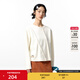 幻走（MOVEUP）2025秋季新款.FUN系列圓領(lǐng)貓咪織嘜散口邊短款T恤女 米白 M