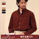 CULTUM純棉燈芯絨紐扣領(lǐng)長(cháng)袖襯衫男寬松休閑學(xué)院風(fēng)襯衣上衣 磚紅 XL