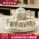 言則 結婚禮物送新人茶具客廳家居茶幾餐邊柜擺件輕奢喬遷新居禮品 旋轉大理石紋茶具 禮盒裝