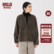 MUJI女式 長(cháng)毛抓絨 夾克女短外套25年冬季新品搖粒絨女裝 BB2T9C5A 卡其色 M (160/84A)