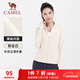 駱駝（CAMEL）立領(lǐng)開(kāi)衫健身服女薄絨款跑步運動(dòng)外套 Y23CA4L0021A 郁金白 L