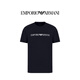 EMPORIO ARMANI阿瑪尼新款秋冬季輕奢休閑男短袖t恤8N1TN5藏青白字XL 情人節禮物
