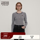Teenie Weenie小熊秋季正肩修身長(cháng)袖T恤打底衫白色柔軟短款上衣女 深灰色 XS (155)