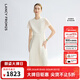 朗姿【蘭亭敘】真絲提花長(cháng)裙氣質(zhì)設計2025年夏季新款高級感連衣裙 米白色 L