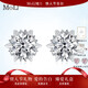 MoLi18K金人造培育鉆石耳飾浪漫雪花超閃鉑金耳釘單只1克拉送女友禮物 單只雪花18k金培育鉆D色VVS/GRC證書(shū) 1克拉優(yōu)品鉆