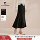 香影黑色絲絨魚(yú)尾半身裙女2026春季新款高腰垂感優(yōu)雅中長(cháng)款a字裙 黑色 L 165/68A/110-125斤