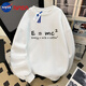 NBHD NASA愛(ài)因斯坦公式衣服趣味印花衛衣無(wú)帽圓領(lǐng)男女情侶中性風(fēng)上衣秋冬款 白色【350G】 常規 XL 建議：130-150斤
