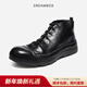 dreambox鈞博秋冬新款高幫包頭男鞋水洗馬皮舒適透氣休閑時(shí)尚短靴 雅黑色 41