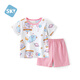 舒貝怡嬰兒衣服兒童短袖套裝夏季男女寶寶純棉短褲兩件套外出服粉色110