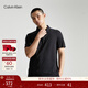 Calvin Klein運動(dòng)【吸濕速干】夏季男士字母ck拉鏈半襟翻領(lǐng)跑步短袖T恤POLO衫 001-太空黑 S
