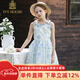 IVY HOUSE常春藤兒童裝女童2024夏新款  印花雪紡法式印花吊帶公主裙連衣裙 彩圖（（附贈肩飾*2）） 120cm