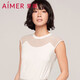 愛(ài)慕內衣女士夏季莫代爾小包袖背心打底衫AM725612白色160
