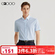 G2000【吸濕速干】G2000男裝SS24商場(chǎng)新款多面彈性吸濕速干短袖襯衫 速干標準領(lǐng)-淺藍色條紋時(shí)尚 L /07