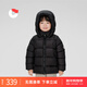 保姆鵝 兒童短款羽絨服男女童連帽保暖白鴨絨加厚防風(fēng)外套冬裝[NG2872] 炭黑 100