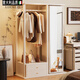 卡登蘭全實(shí)木衣帽架落地臥室家用掛衣架帶鏡子入戶(hù)旋轉穿衣鏡收納柜一體 【白色】100CM衣帽架