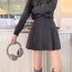 美拉德毛呢百褶半身裙女2026秋冬款高腰防走光小個(gè)子休閑a字短裙 6980【學(xué)院風(fēng)百褶短裙】毛呢料#灰色防走光 L (推薦105-115斤)