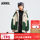 安奈兒（Annil）童裝男女童中長(cháng)款棉衣冬新款 大地綠 150 cm