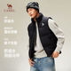 駱駝面包羽絨背心馬甲男女保暖戶(hù)外運動(dòng)潮流超薄短款外套秋冬羽絨馬夾 幻影黑 男女同款013D XL