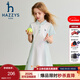 哈吉斯（HAZZYS）品牌童裝女童連衣裙夏季新款彈力柔軟透氣輕薄經(jīng)典翻領(lǐng)POLO裙 本白 145
