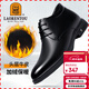 老人頭（LAORENTOU）男靴秋冬商務(wù)休閑棉鞋男頭層皮加絨保暖防滑耐磨棉靴 A50380 黑41