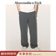Abercrombie & Fitch小麋鹿圖案美式保暖抓絨直筒衛褲長(cháng)褲25秋冬新款男裝134-5142 深灰色 XS (170/70A) 偏大偏長(cháng)，建議小一碼