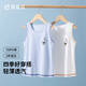 頂瓜瓜男童背心全棉透氣2件裝兒童無(wú)袖打底衫護肚春秋小男孩 白+藍 150