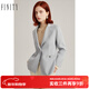 FINITY毛呢西裝外套秋冬季新款羊絨簡(jiǎn)約氣質(zhì)短款羊毛大衣女 淺藍 M