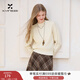 香影米色半高領(lǐng)針織衫女2025冬季新款軟糯正肩內搭打底衫套頭毛衣 鷺白 M 160/84A/95-110斤
