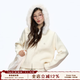 ELEVEN SLEEP秋季大毛領(lǐng)連帽拉鏈寬松毛衣女顯瘦長(cháng)袖針織外套上衣 白色 L