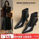 ZHR靴子女冬季時(shí)尚百搭短靴女增高顯瘦細跟女靴 BQ107A 黑色 38 