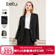 百圖betu女裝春季新款西裝氣質(zhì)小西服外套學(xué)院風(fēng)通勤西服2401T37 黑色 L