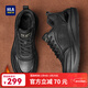海瀾之家（HLA）男鞋冬季2025新款休閑運動(dòng)鞋百搭小白鞋菱格紋加絨保暖增高鞋子 黑色-冬季加絨 38 (240mm)