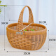 興泰旺新款手工仿藤編織手提菜籃子水果籃購物籃雞蛋收納采摘野餐編織筐 中國結手提籃-大號 36*27*19cm G316-001