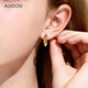 AJIDOU阿吉豆耳環(huán)女金色圈圈耳扣歐美輕奢配飾小眾高級感耳圈新年送女友