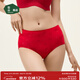 松山棉店百福好運紅色內褲女7A抑菌柔軟透氣親膚三角褲本命馬年新年新婚 【中腰】馬上有福 XL （推薦125-140斤）