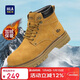 海瀾之家HLA新年禮物情侶靴棉鞋大黃靴男馬丁靴子男 T249 土黃色(加絨) 42