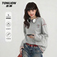 唐獅（TonLion）長(cháng)袖t恤女裝7a抗菌防螨上衣服春秋新款潮流撞色設計圓領(lǐng)內搭小衫