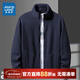真維斯男裝外套冬季新款純色保暖開(kāi)衫夾克男立領(lǐng)長(cháng)袖外套WX 深藍2530 XL