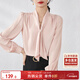 尚都比拉通勤飄帶領(lǐng)襯衫女秋季新款上衣珍珠扣設計氣質(zhì)休閑時(shí)尚洋氣襯衣