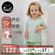 nest designs兒童家居服套裝短袖T恤防蚊褲長(cháng)褲男童女童寶寶睡衣 天幕青（短袖T恤） 100 （建議身高90-102cm）