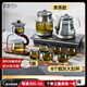 茶皇子（CHAHUANGZI）底部上水電熱水壺純鈦玻璃電茶爐全自動(dòng)雙上水茶臺燒水煮茶一體機嵌入式燒水壺煮茶器 0.8L 鈦燒水煮茶款+零觸泡茶器+煙灰品茗杯*6